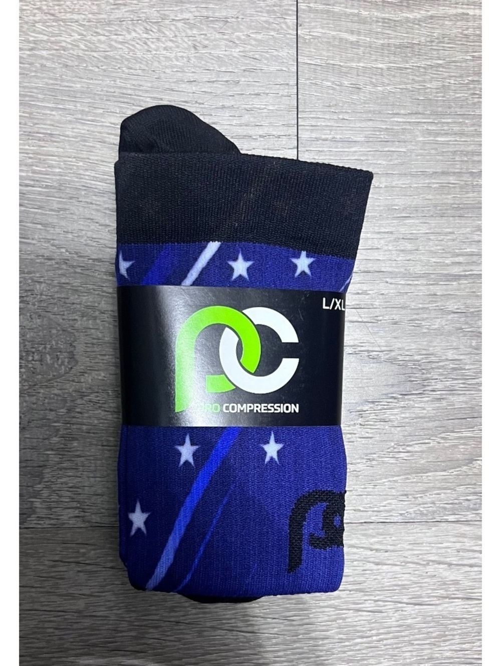 PRO Compression Performance Socks L/XL Purple Black Stars
